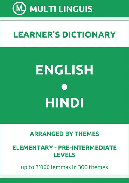 English-Hindi (Theme-Arranged Learners Dictionary, Levels A1-A2) - Please scroll the page down!